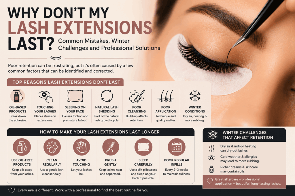 Why Don't My Lash Extensions Last? Common Mistakes, Winter Challenges and Professional Solutions