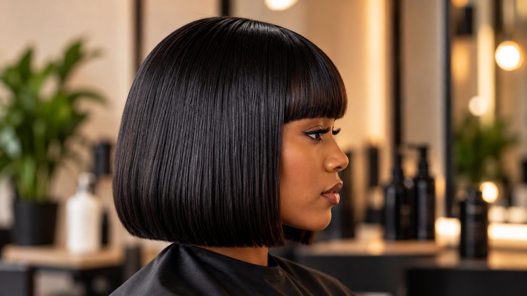 Sleek Blunt Bob Salon Portrait