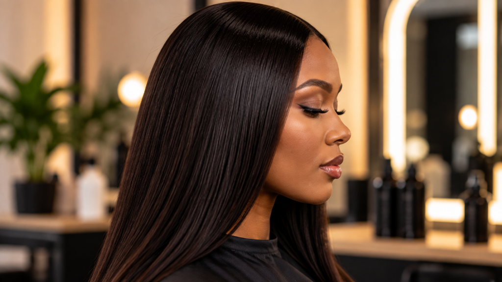 Sleek Profile in a Warm Salon