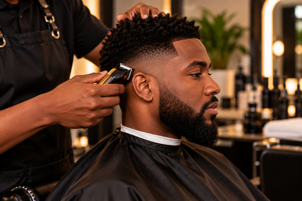 Crisp Fade in a Modern Barbershop